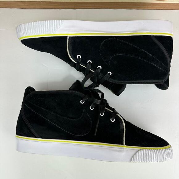 Nike Toki Mid Trainers Suede Leather Mens Black/Green size 12 main image 4
